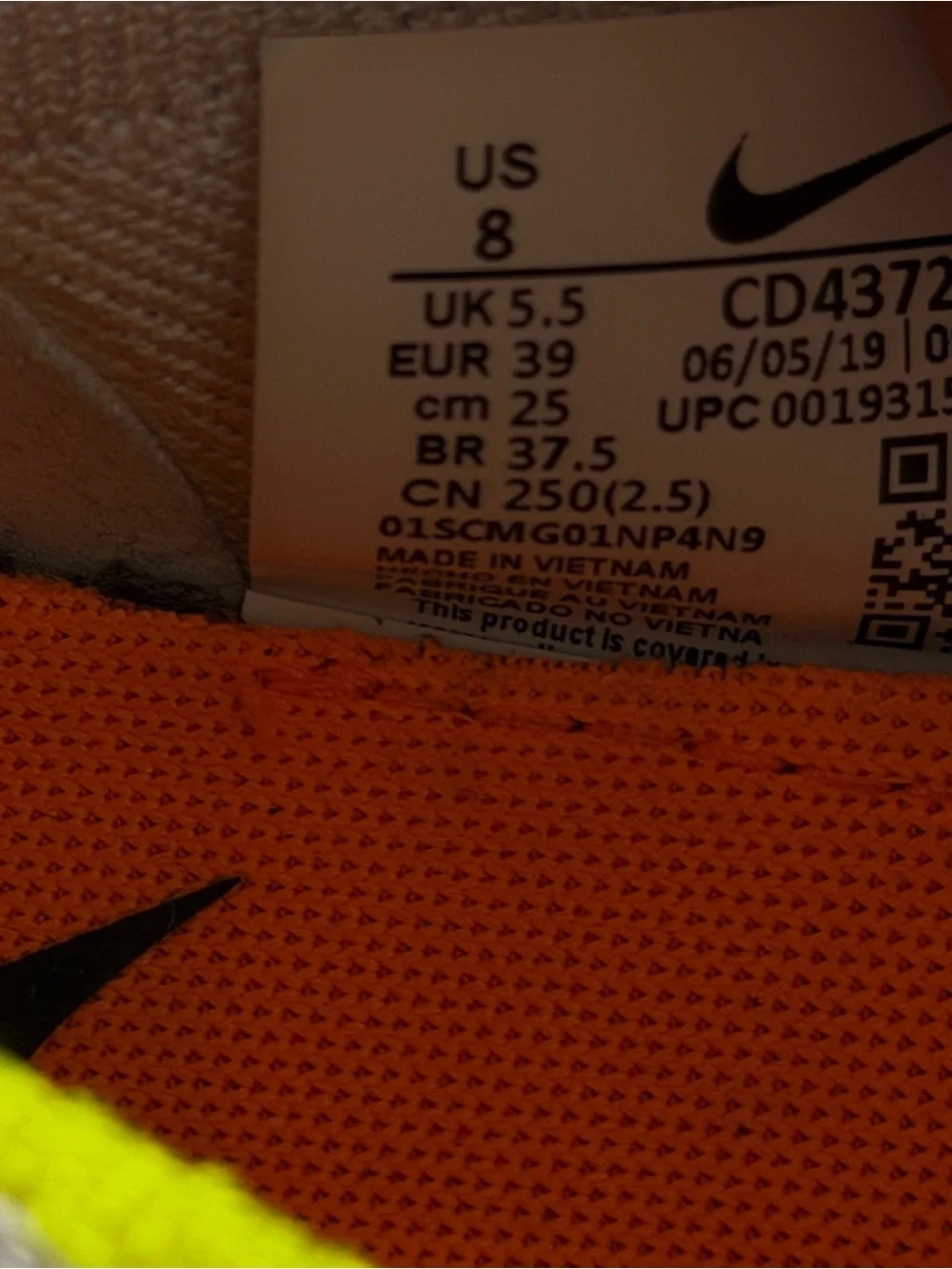 Nike Kids Slip-On Sneakers - Cream with Pink & Neon Yellow Accents